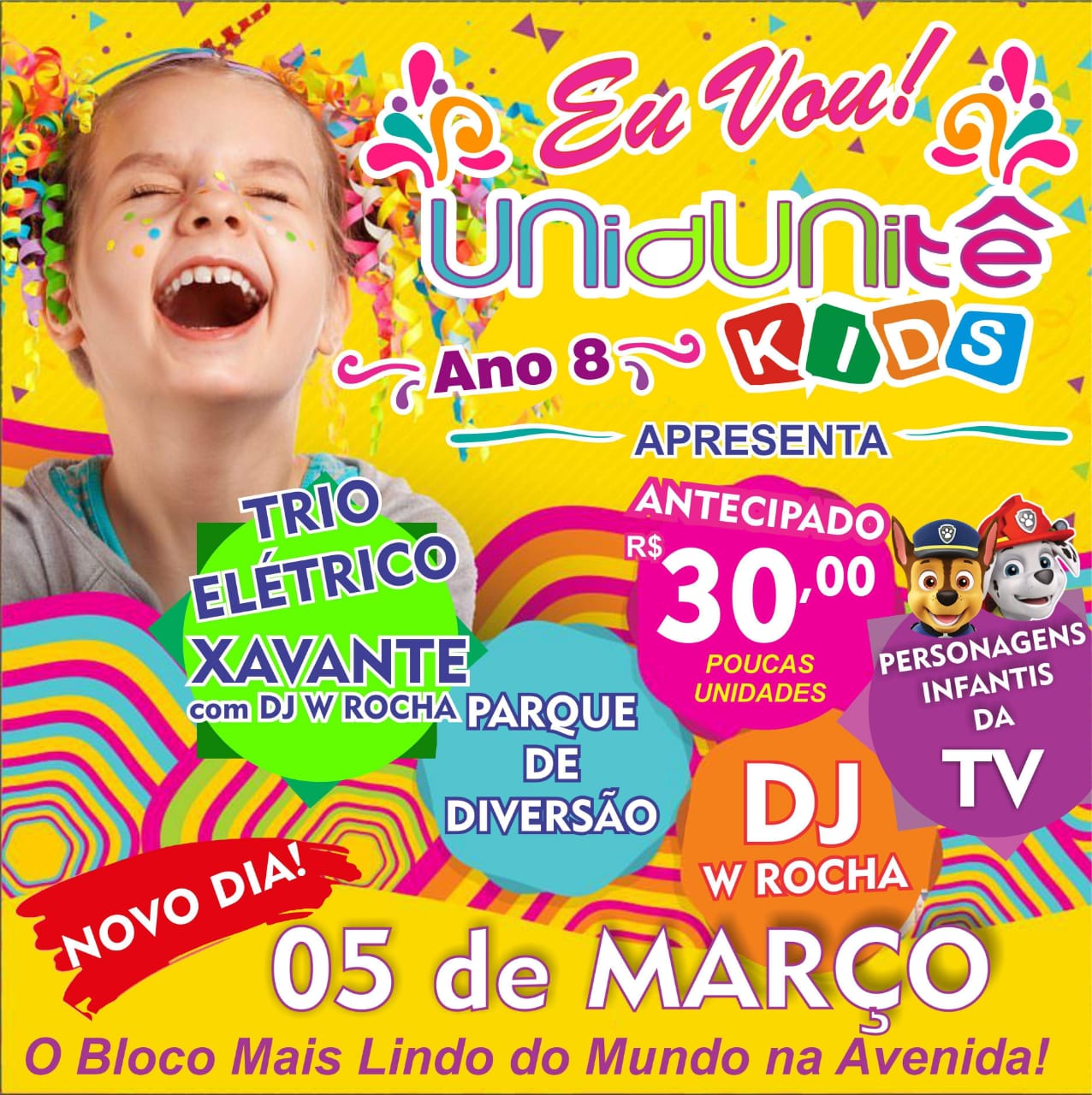 Bloco Unidunitê Kids fecha o carnaval afogadense com trio elétrico e parque de diversão, blog sorteará abadá