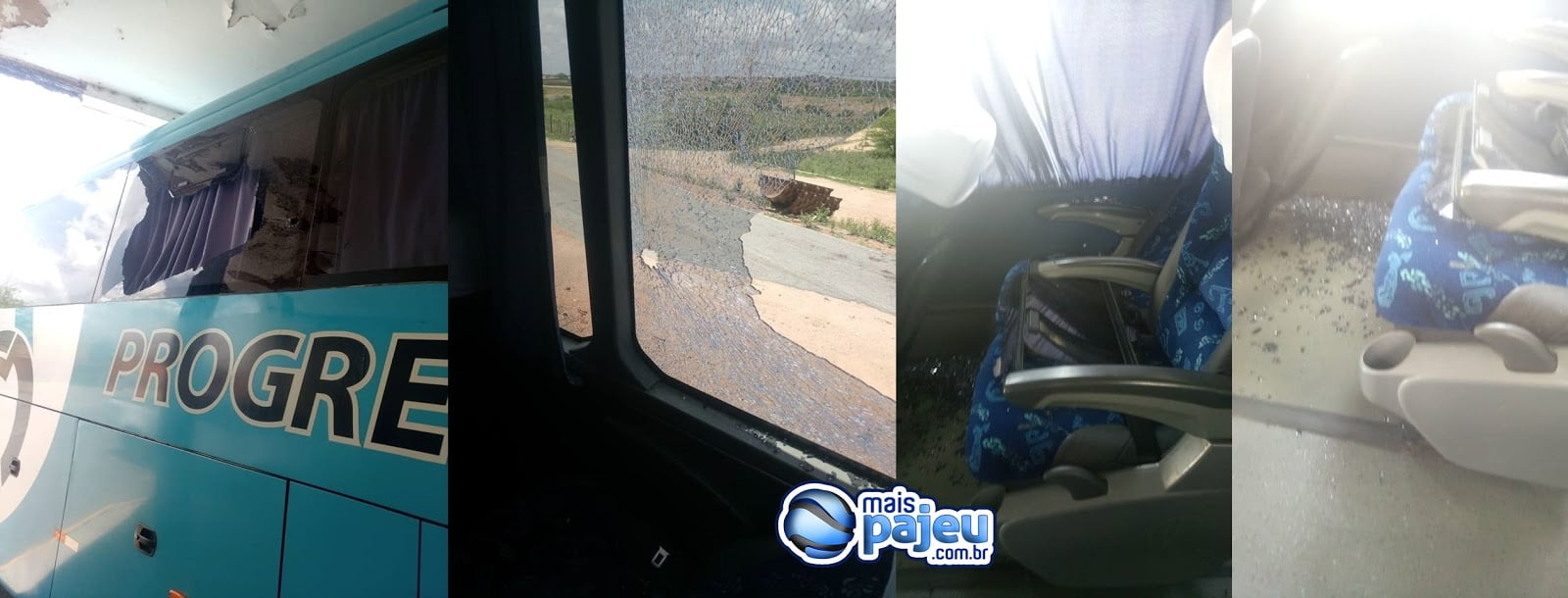 Ônibus da Progresso que faz a linha Recife/ Tabira é apedrejado por vândalos em Sertânia