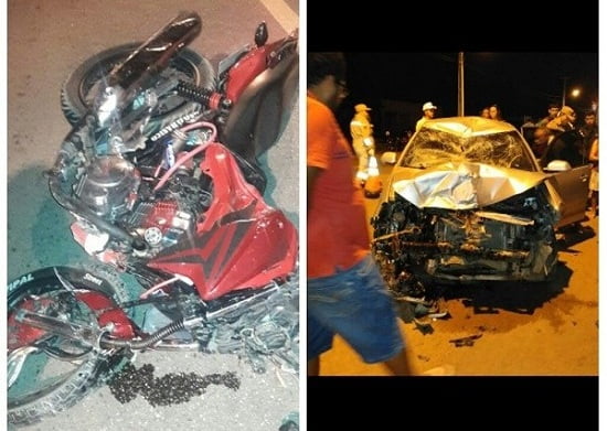 Petrolina: colisão entre carro e moto no contorno da BR 407 causa espanto em populares
