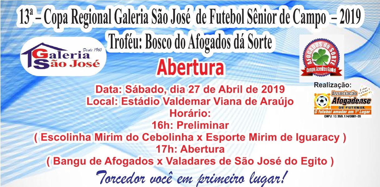 Neste sábado terá início a 13ª Copa Regional Sênior, em Afogados da Ingazeira