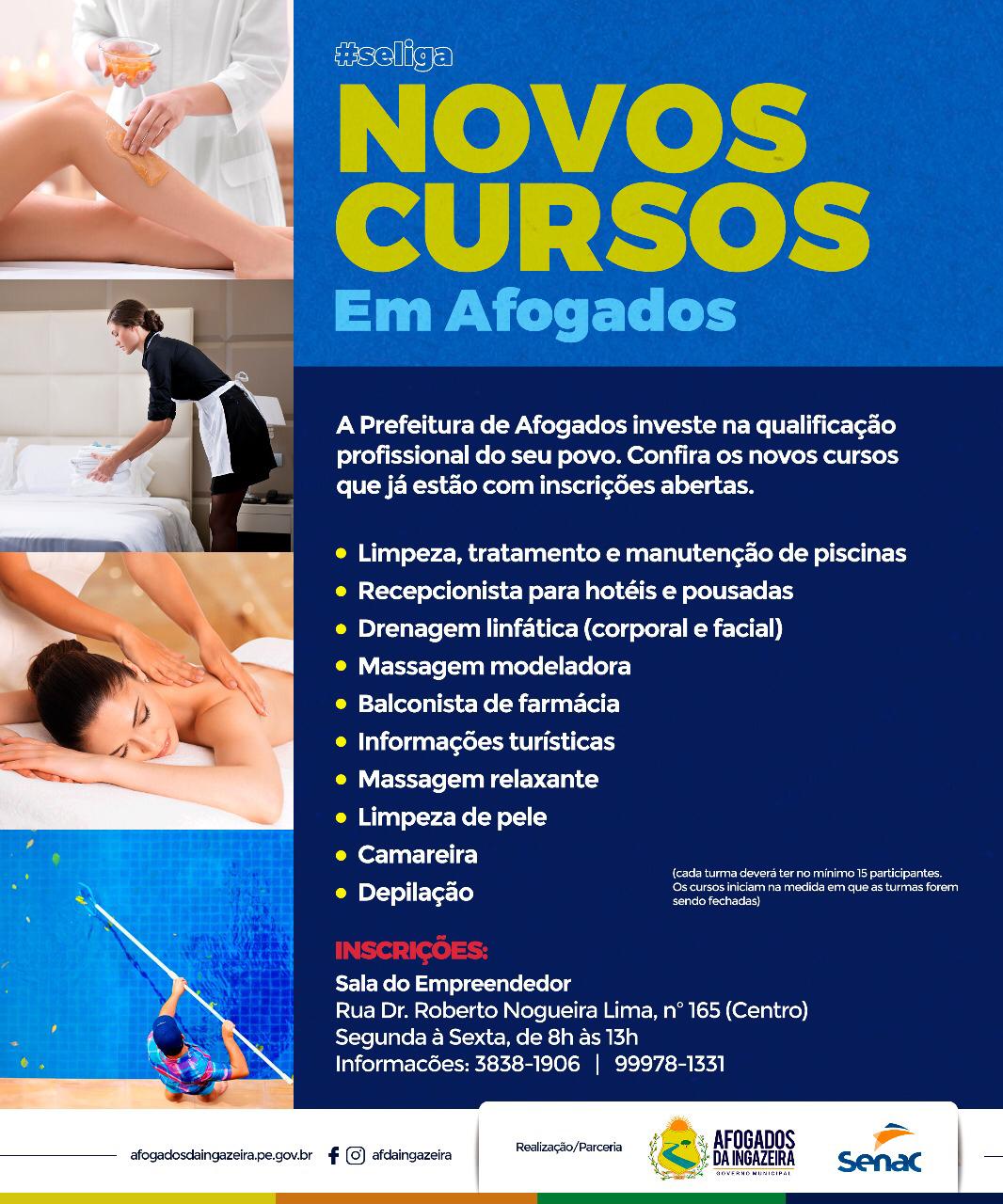 Aberta inscrições para cursos de qualificação profissional em Afogados