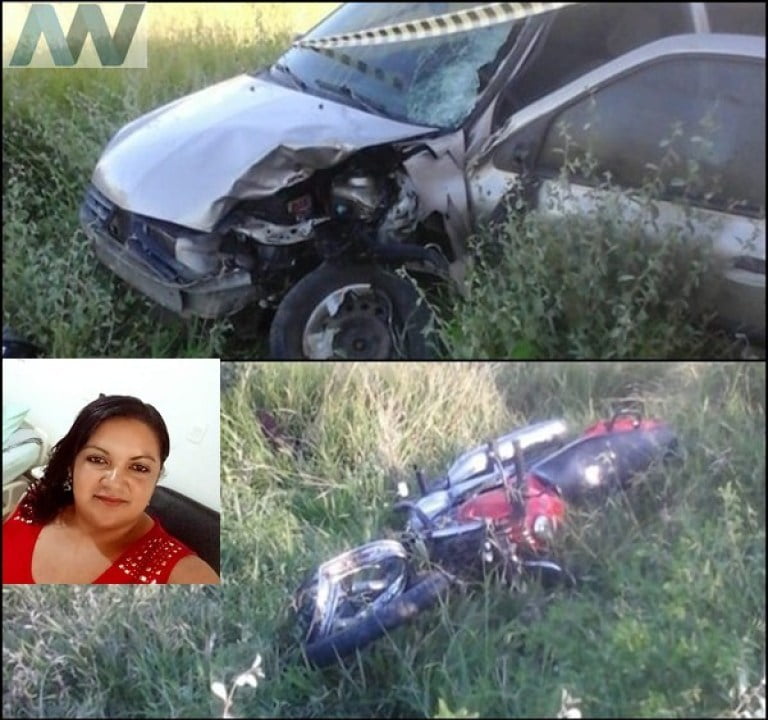 Colisão entre carro e moto deixa uma mulher morta na PE-365 em Serra Talhada