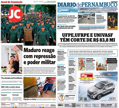 Confira manchetes dos principais jornais do país nesta sexta-feira 03 de maio de 2019