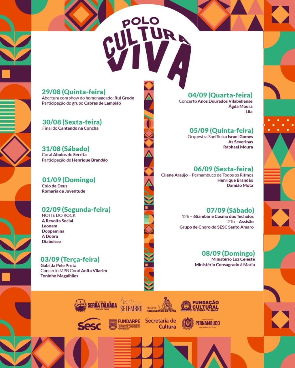Serra Talhada: confira programação do Polo Cultura Viva 2019