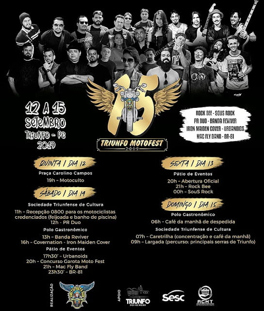 15º Triunfo Moto Fest acontecerá entre os dias 12 e 15 de setembro