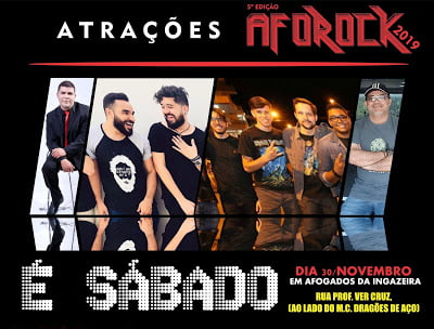 Aforock 2019 será neste sábado (30), confira atrações