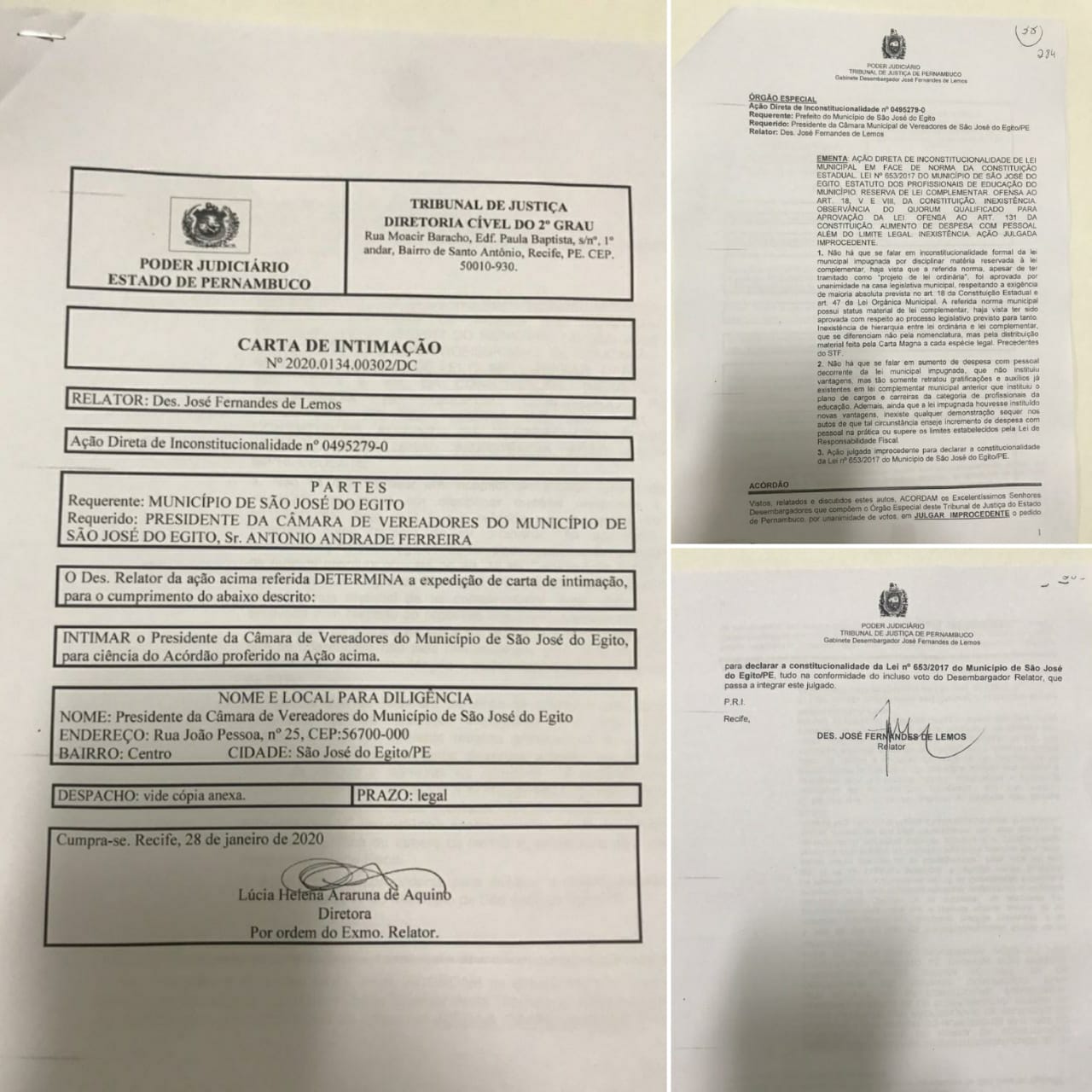 Prefeitura de São José do Egito perde na Justiça ação contra Câmara e Estatuto dos Profissionais em Educação fica valendo
