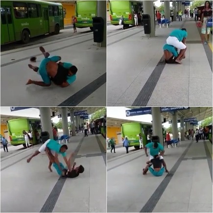 Vídeo: homens saem na porrada em terminal de Teresina por conta de ‘espirro’
