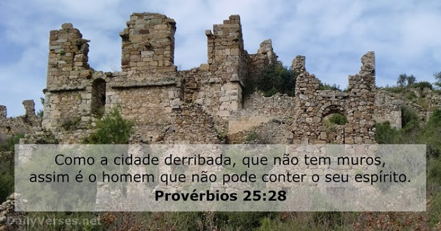 Provérbios 25: Como a cidade derrubada, sem muro, assim é o homem que não pode conter o seu espírito
