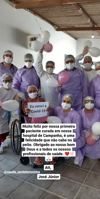 Hospital de Campanha de Santa Terezinha têm 1º caso de cura do covid-19