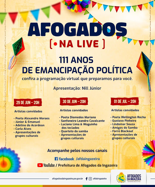 Afogados fará celebração virtual para comemorar emancipação política