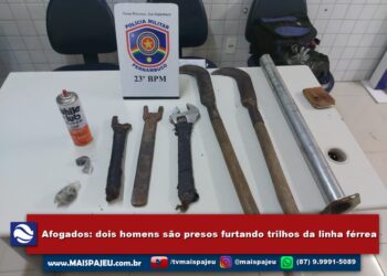 Dois homens são presos furtando trilhos da linha férrea em Afogados da Ingazeira