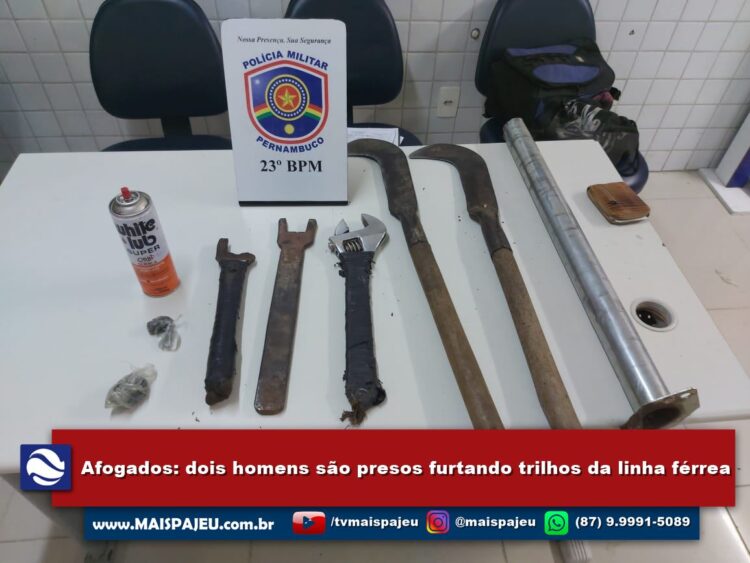 Dois homens são presos furtando trilhos da linha férrea em Afogados da Ingazeira