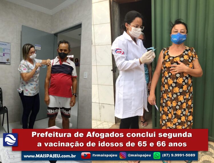 Prefeitura de Afogados conclui segunda a vacinação de idosos de 65 e 66 anos