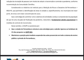 Conselho de Saúde pede lockdown em Pernambuco