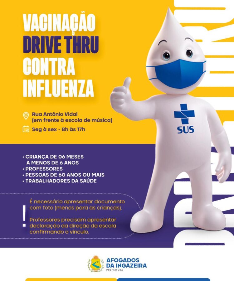 Prefeitura de Afogados inicia nesta quinta vacinação drive trhu contra a influenza