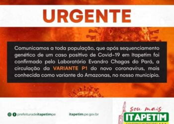 Variante P1 da covid-19 chega ao Pajeú