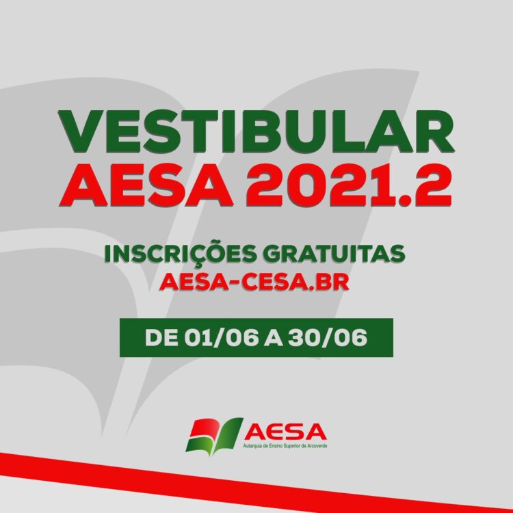 AESA abre inscrições para o vestibular 2021.2