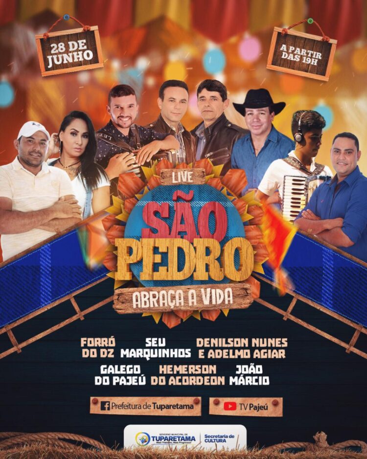 Com artistas da terra, Governo de Tuparetama promove live de São Pedro nesta segunda-feira