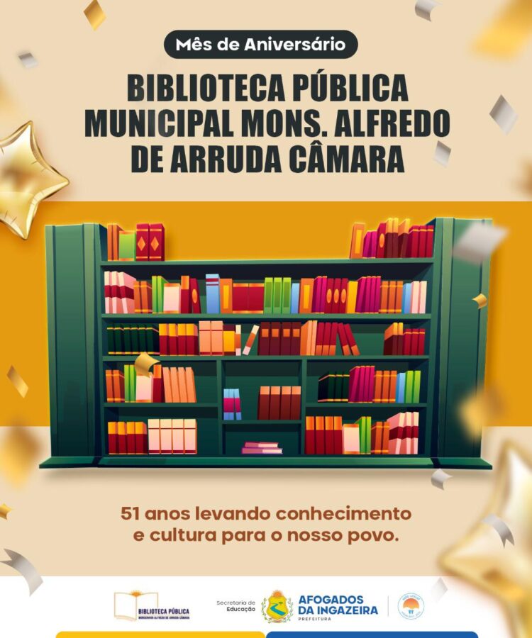 Afogados: no mês de aniversário, Biblioteca Pública promove lives sobre livros e leituras