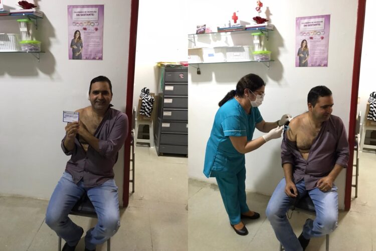 Prefeito de Brejinho é vacinado contra a Covid-19