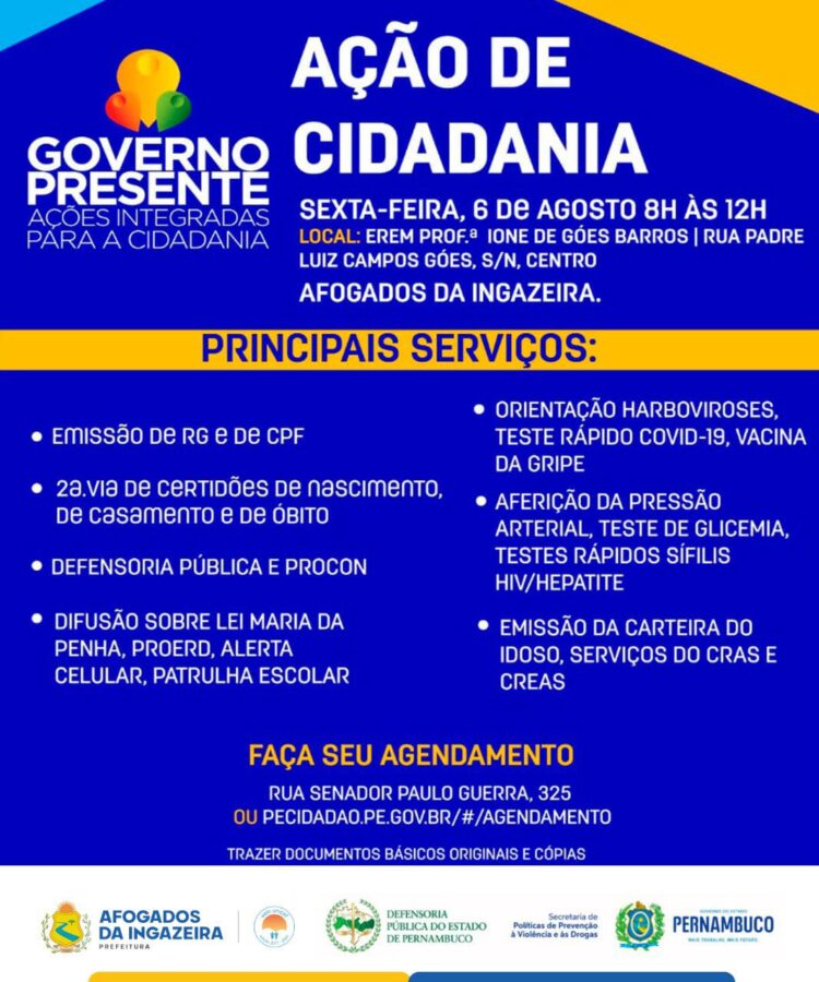 Afogados sedia, na próxima sexta (06), ações do “Governo Presente”
