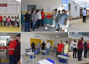 Prefeito Evandro Valadares entregou reforma e ampliação da Escola Luís Paulino, ginásio de esportes, e academia da saúde no bairro Borja