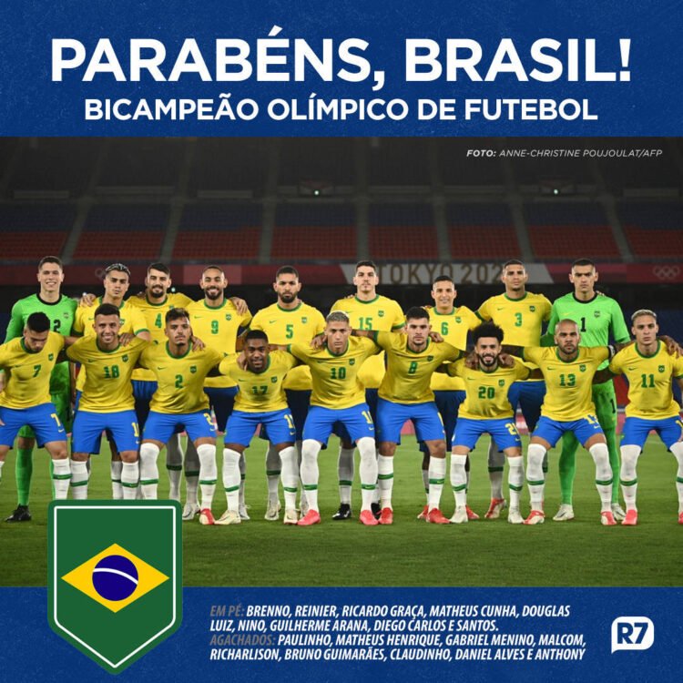 Tóquio: Brasil vence na prorrogação e é bicampeão olímpico no futebol