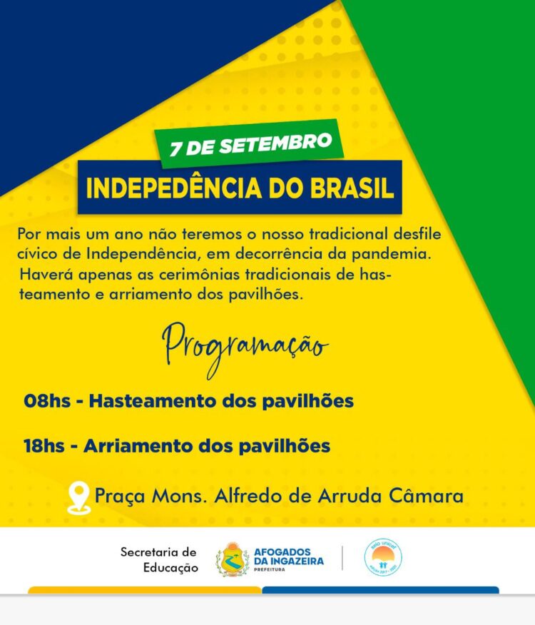 Afogados não terá desfile cívico no 7 de setembro