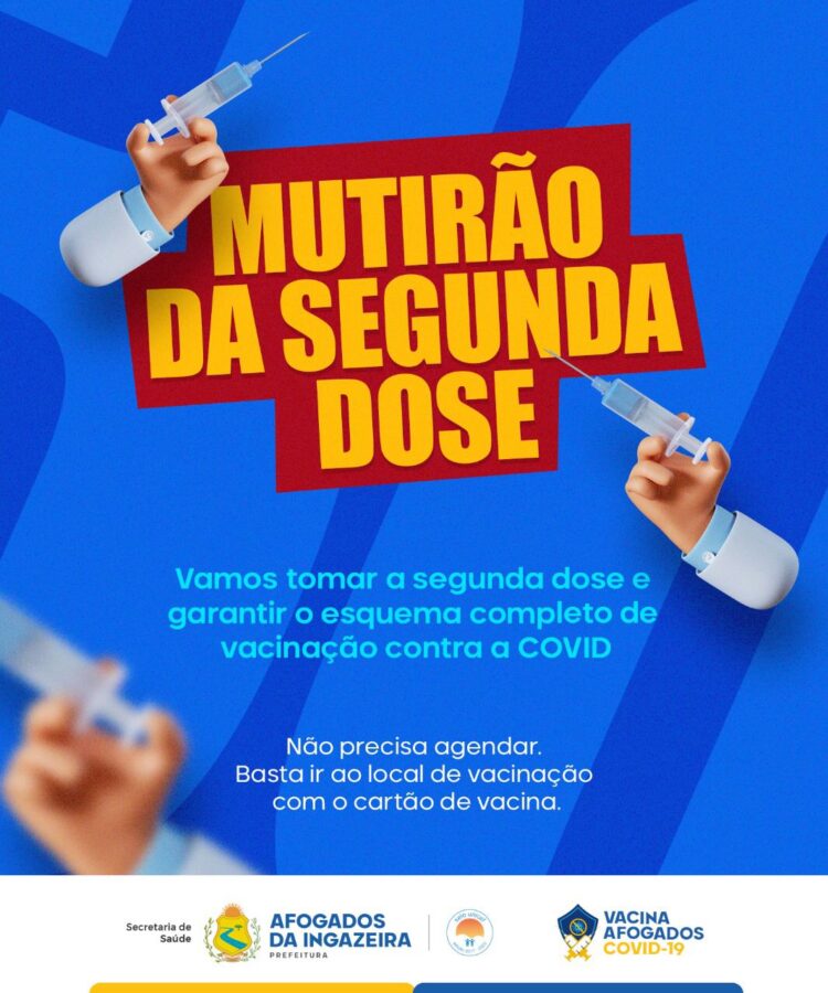 Segunda dose: Prefeitura de Afogados promove dia D de vacinação neste sábado