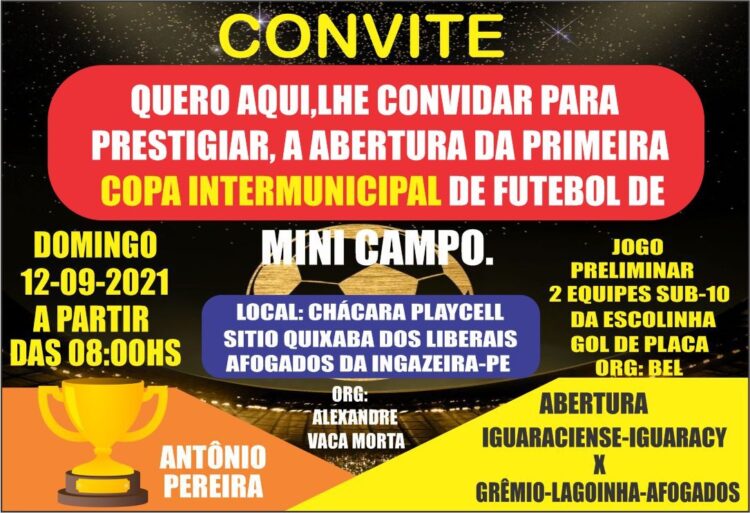 Vai começar a Copa Intermunicipal de Futebol Mini Campo