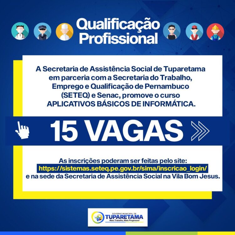 Curso gratuito na área de informática vai garantir 15 vagas para jovens de Tuparetama