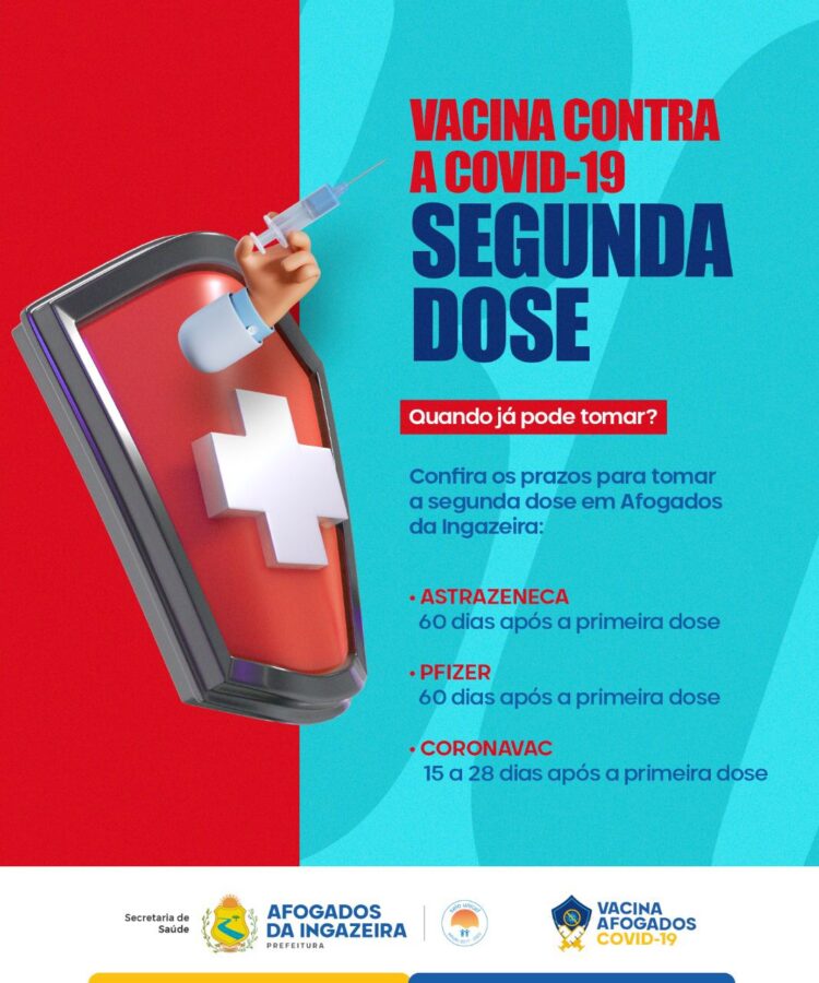 Vacina COVID: Prefeitura de Afogados reforça chamamento para quem precisa tomar segunda dose