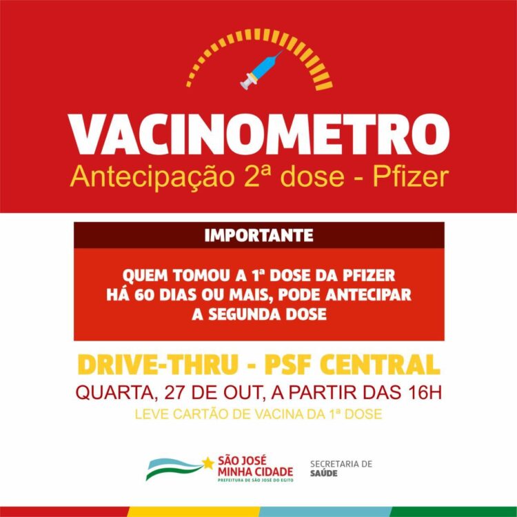 São José do Egito antecipa 2ª dose da Pfizer