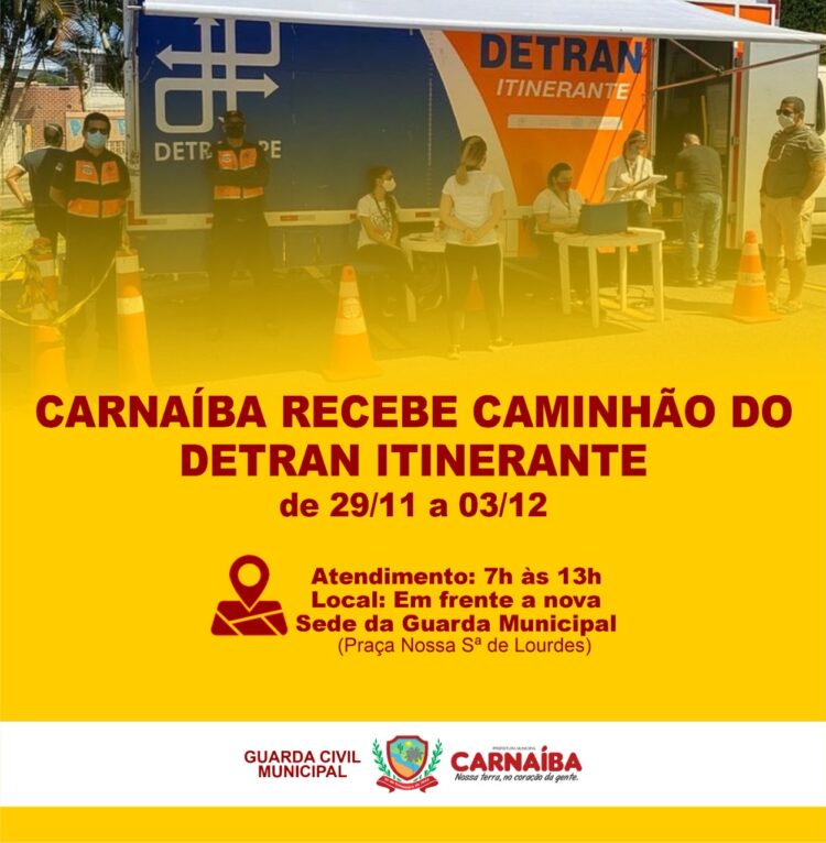 Carnaíba será contemplado com a visita do Detran Itinerante