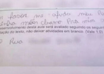 Menino pede ajuda em avaliação escolar: “Me ajuda. Meu pai bate na minha mãe”