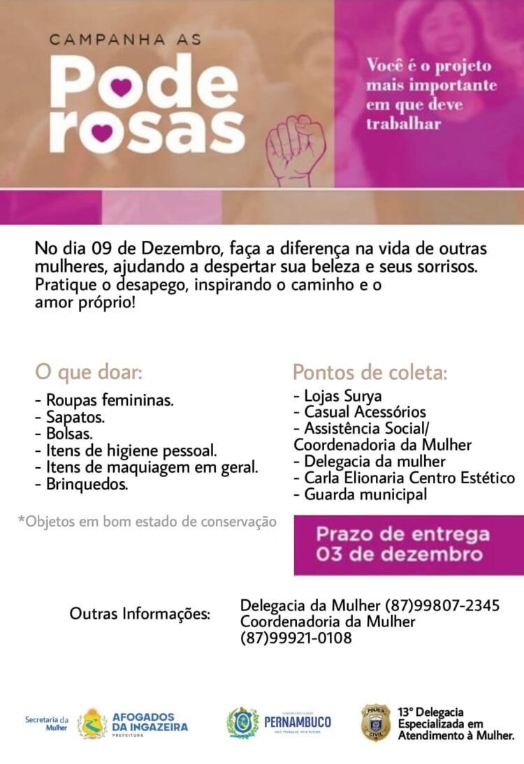 Campanha de solidariedade busca melhorar autoestima de mulheres vítimas de violência em Afogados
