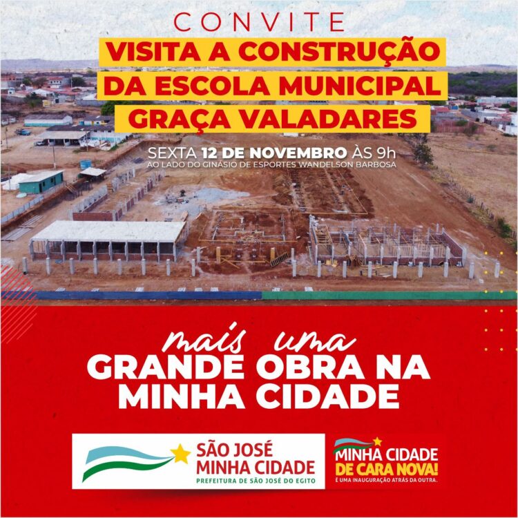 Prefeito de São José do Egito visita canteiro de obras de nova escola, nessa sexta (12)