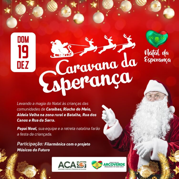 Arcoverde terá Caravana da Esperança para crianças da zona rural e do bairro Batalha celebrarem o Natal