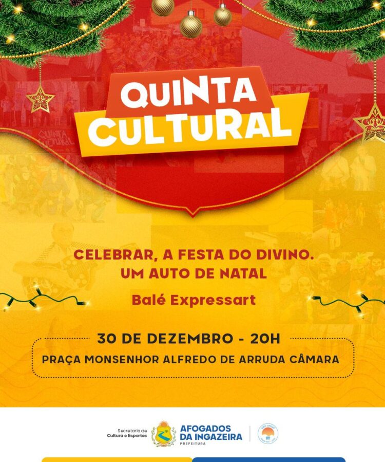 Última Quinta Cultural do ano traz Auto de Natal para a praça Arruda Câmara