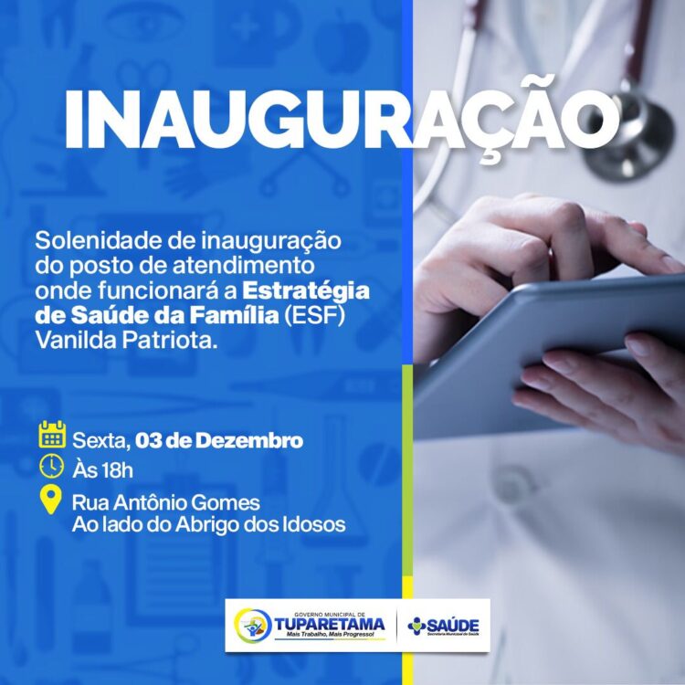 Prefeito Sávio Torres vai inaugurar mais uma unidade de Saúde em Tuparetama