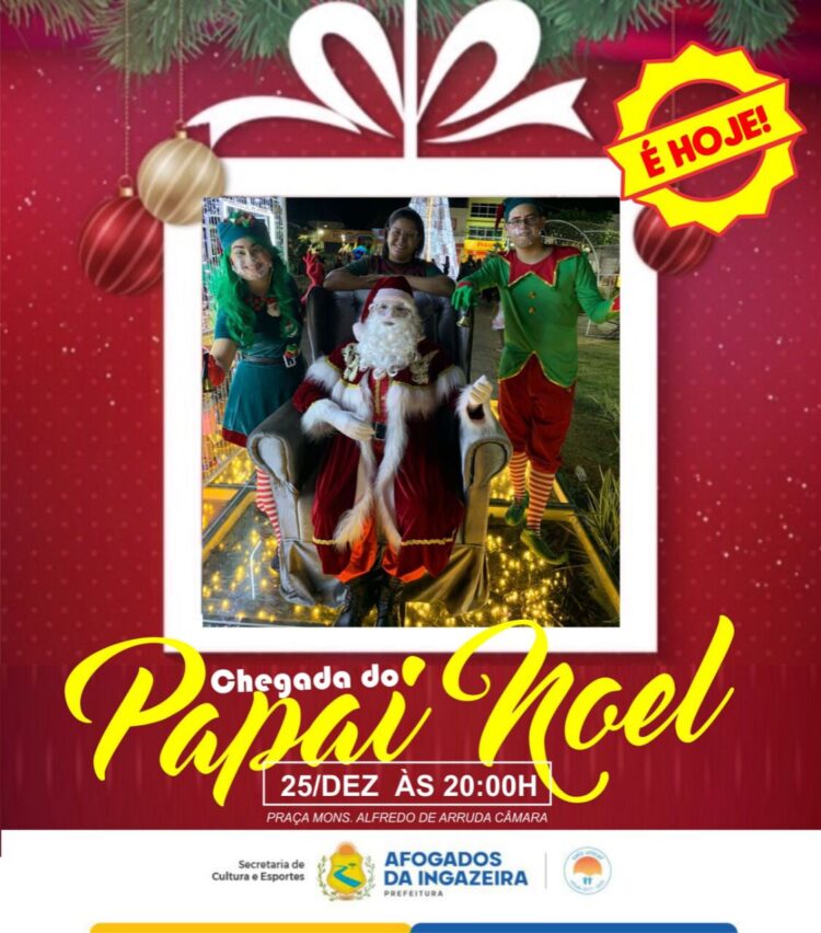 Afogados: Logo mais teremos Papai Noel na Praça Arruda Câmara