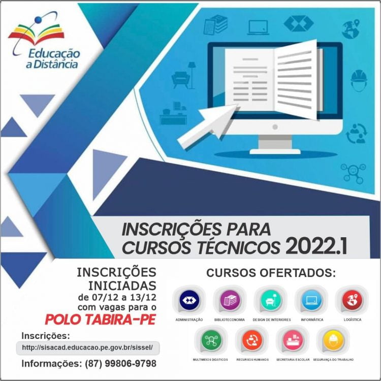 Polo de Educação à distância de Tabira tem oferta de 142 vagas em Cursos Técnicos