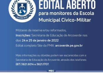 Arcoverde lança Edital para monitores da Escola Municipal Cívico-Militar
