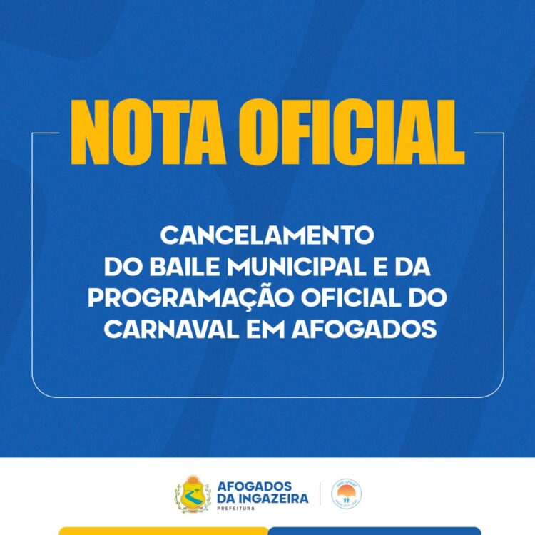 Prefeitura cancela Carnaval de Afogados e Baile Municipal