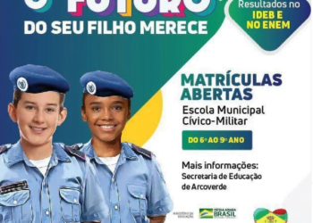Arcoverde já iniciou as matrículas da Escola Municipal Cívico-Militar, para alunos do 6º ao 9º ano do Ensino Fundamental – Anos Finais