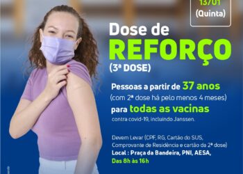 Arcoverde abre etapa de dose de reforço para 37 anos ou mais, em todas as vacinas contra a Covid-19