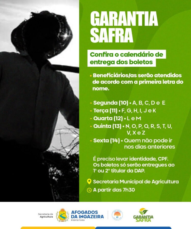 Prefeitura de Afogados vai entregar boletos do garantia-safra a partir da próxima segunda (10)