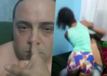 Vídeo: Mulher bate, ameaça namorado com uma faca e posta imagens nas redes