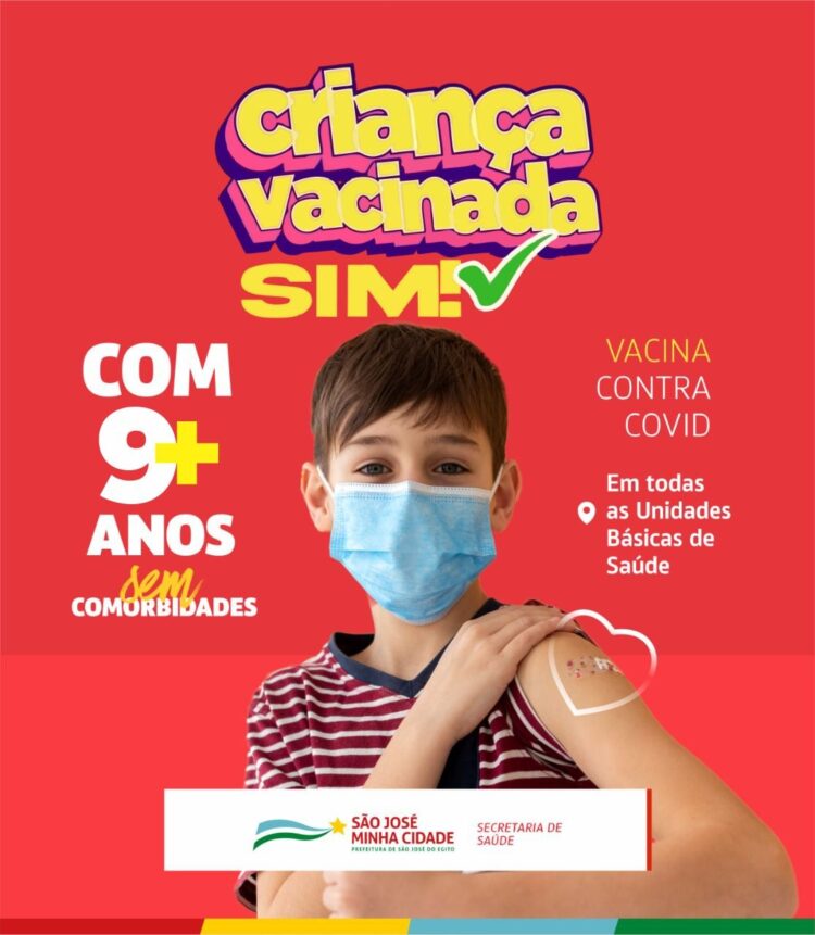 São José do Egito começa a vacinar crianças com 9 anos sem comorbidades